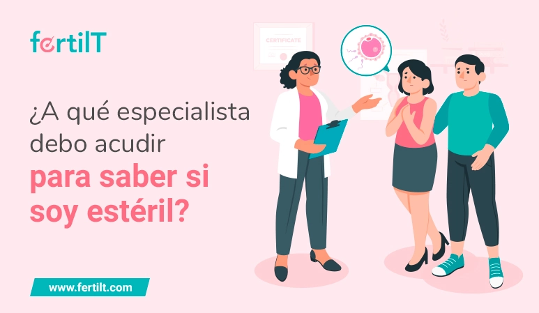 Pareja de hombre y mujer en una cita con un biólogo de la reproducción como portada del artículo ¿A qué especialista debo acudir para saber si soy estéril? 